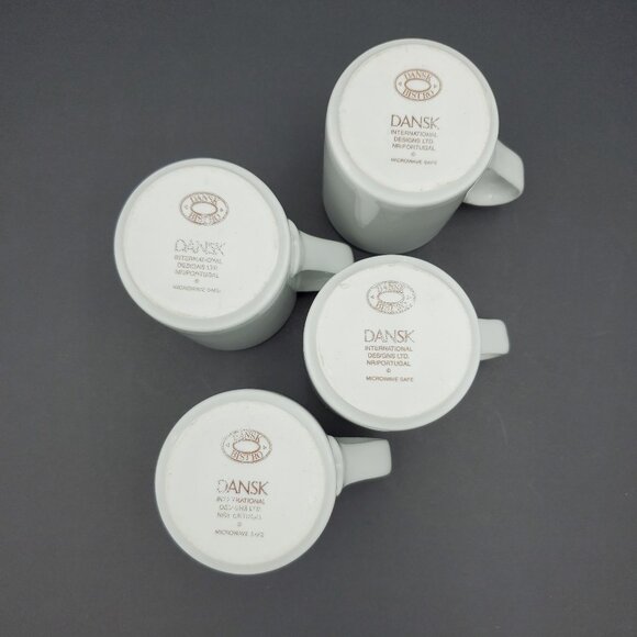 Dansk Bistro Christianshavn Blue Mugs White Porcelain Mugs with a Blue Band - Picture 4 of 9